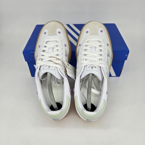 adidas Sambae Floral White Linen Green Gum Women's Shoes Size 7.5 New - Picture 5 of 8